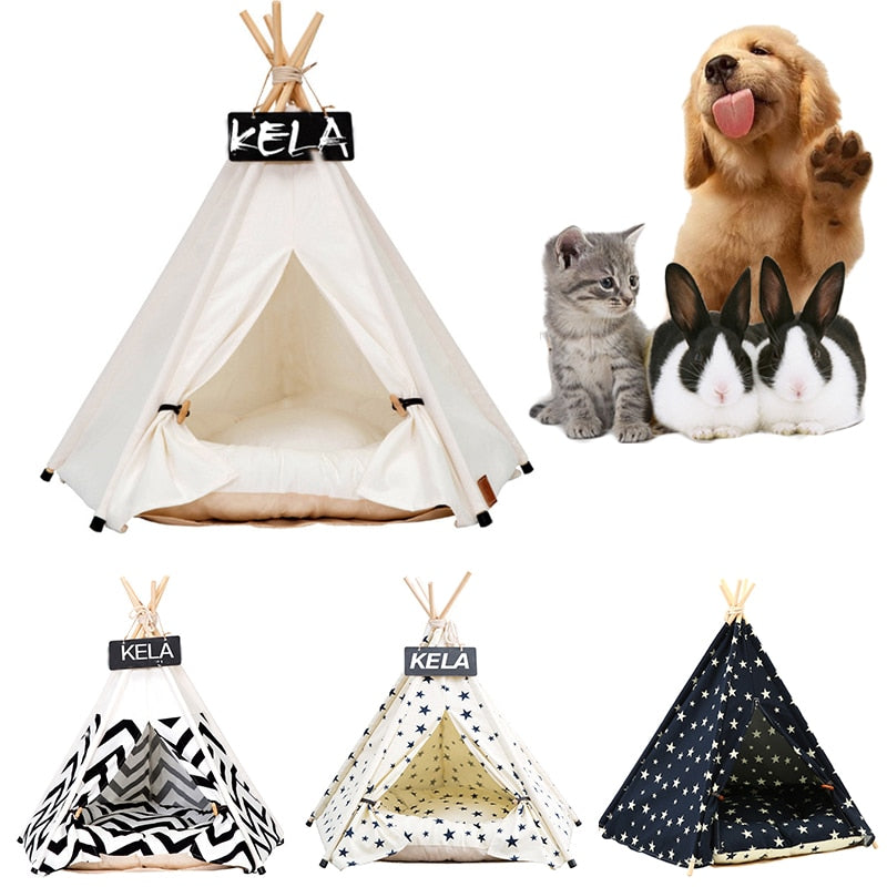 pet teepee tent House Cat & Dog Bed – Portable with Thick Cushion Size:4+ people tent Gelenkarmmarkise Minikassette, 2-6m - helping to support your Category:Jacken
