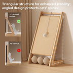 Large Vertical Sisal Cat Scratcher Wall with Teaser Balls