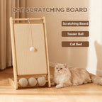 Large Vertical Sisal Cat Scratcher Wall with Teaser Balls